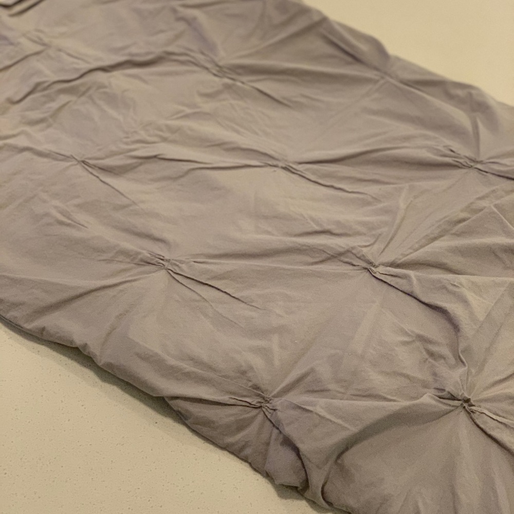 West Elm Queen Size Light Grey Pintuck Duvet